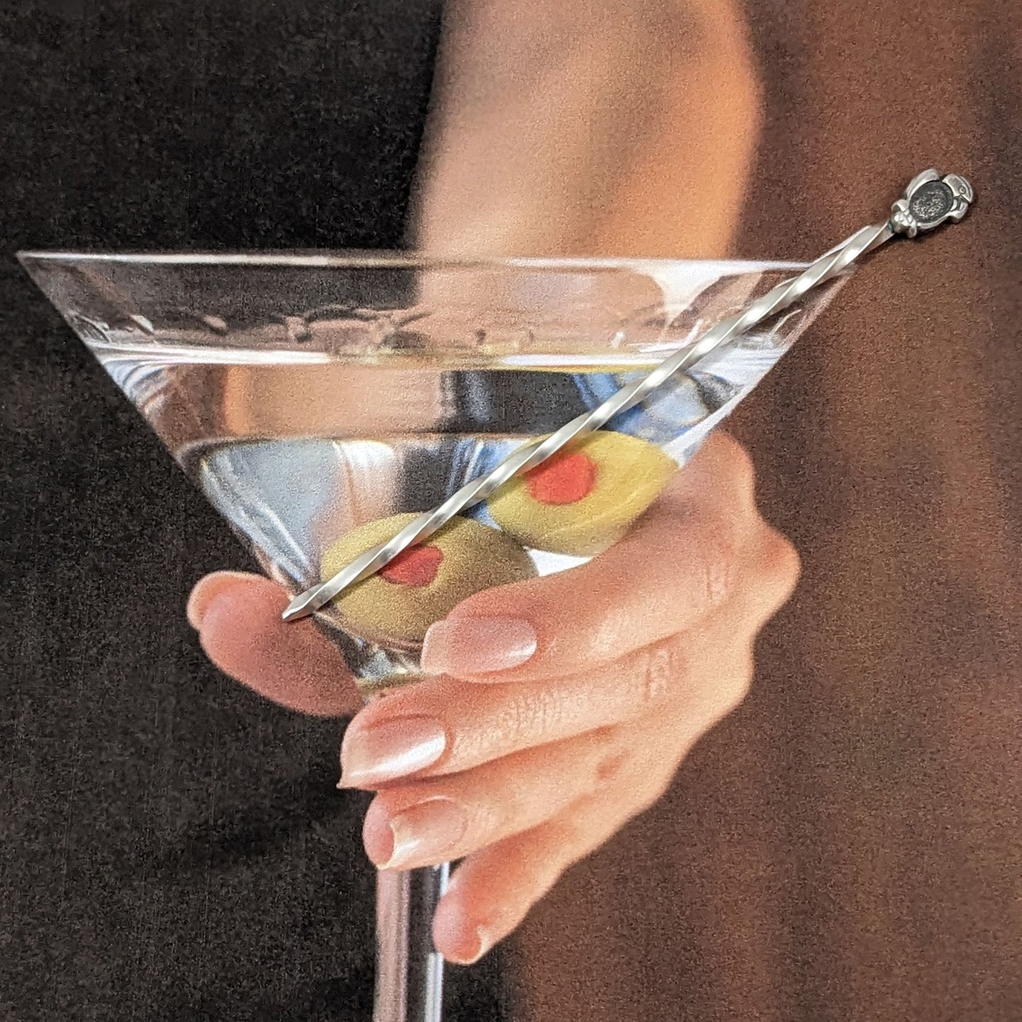 Sterling silver parrot cocktail pick