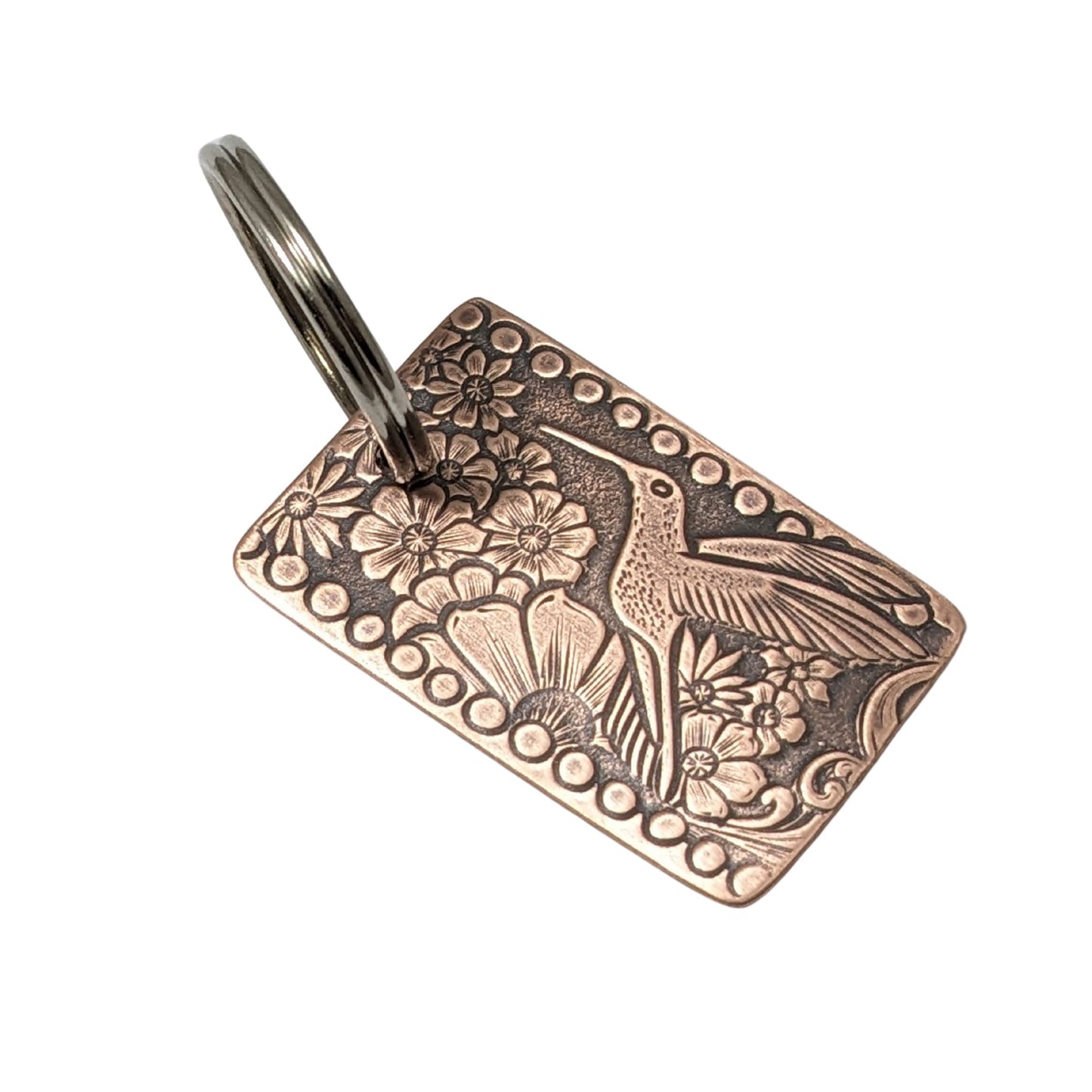 Hummingbird Copper Keychain