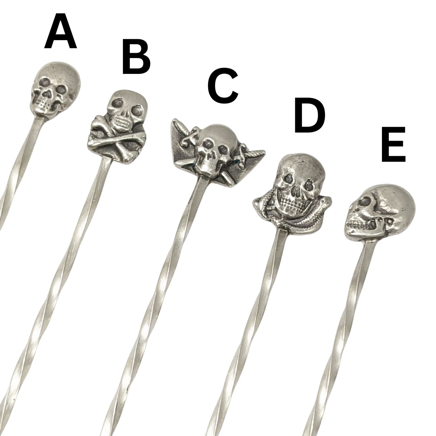 Skulls Sterling Silver Cocktail Picks