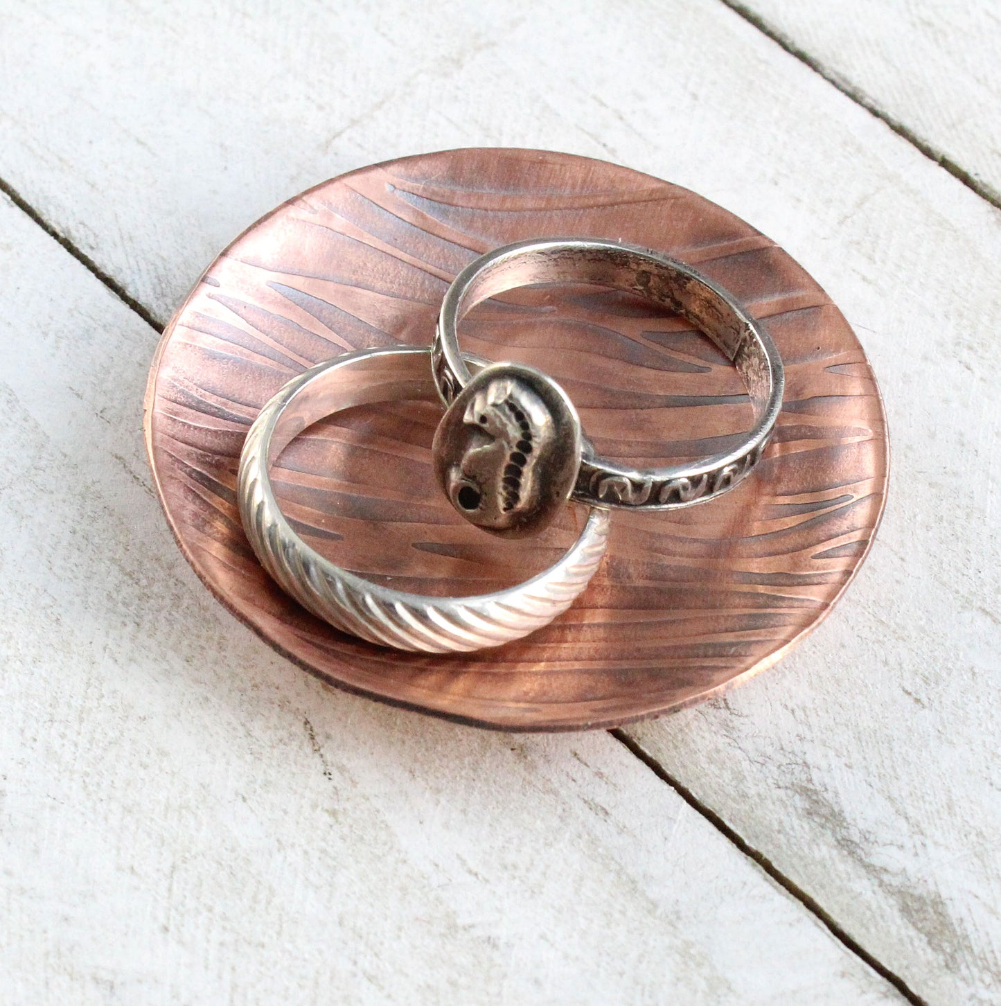 Gentle Waves Copper Ring Dish