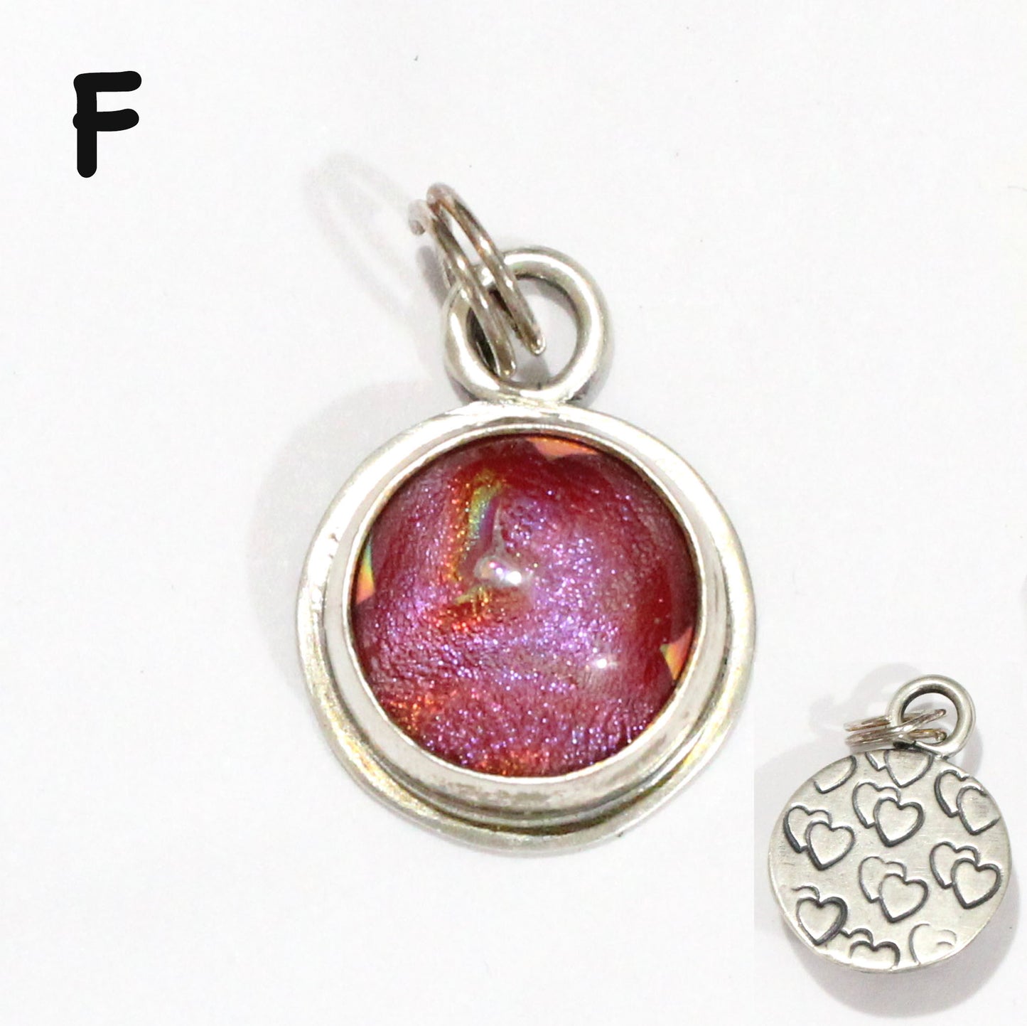 Pink Dichroic Glass Charm