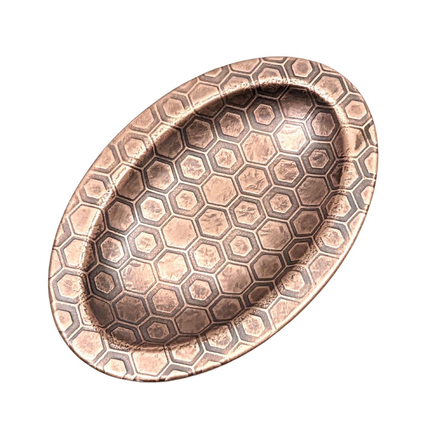 Honeycomb Copper Oval Ring Dish