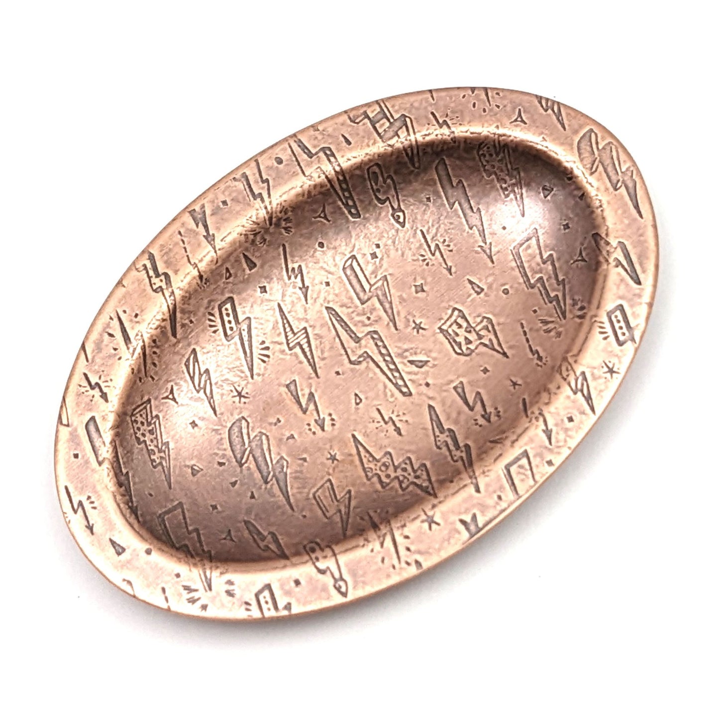 Lightning Copper Oval Ring Dish