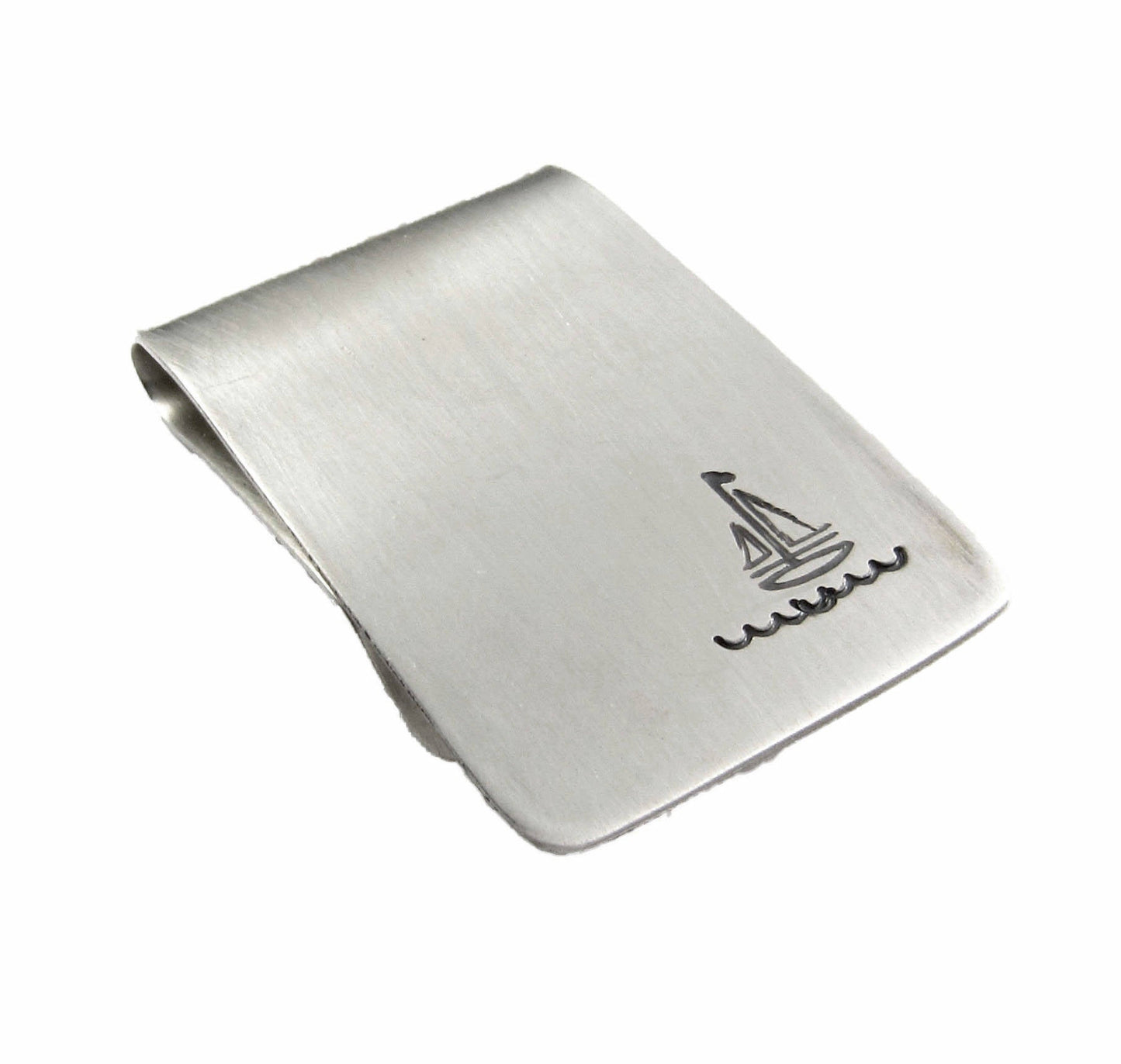 Sailing Over the Waves Money Clip Bronze Sterling Silver Personalized