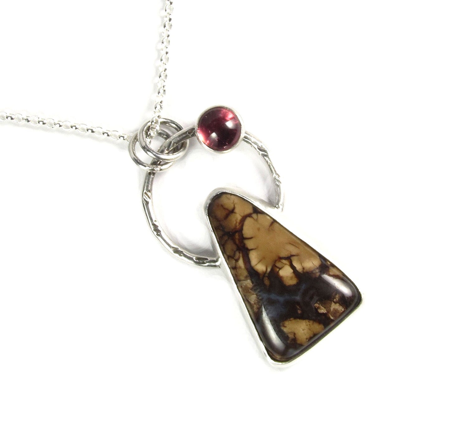 Stefoinite and Rhodolite Garnet pendant