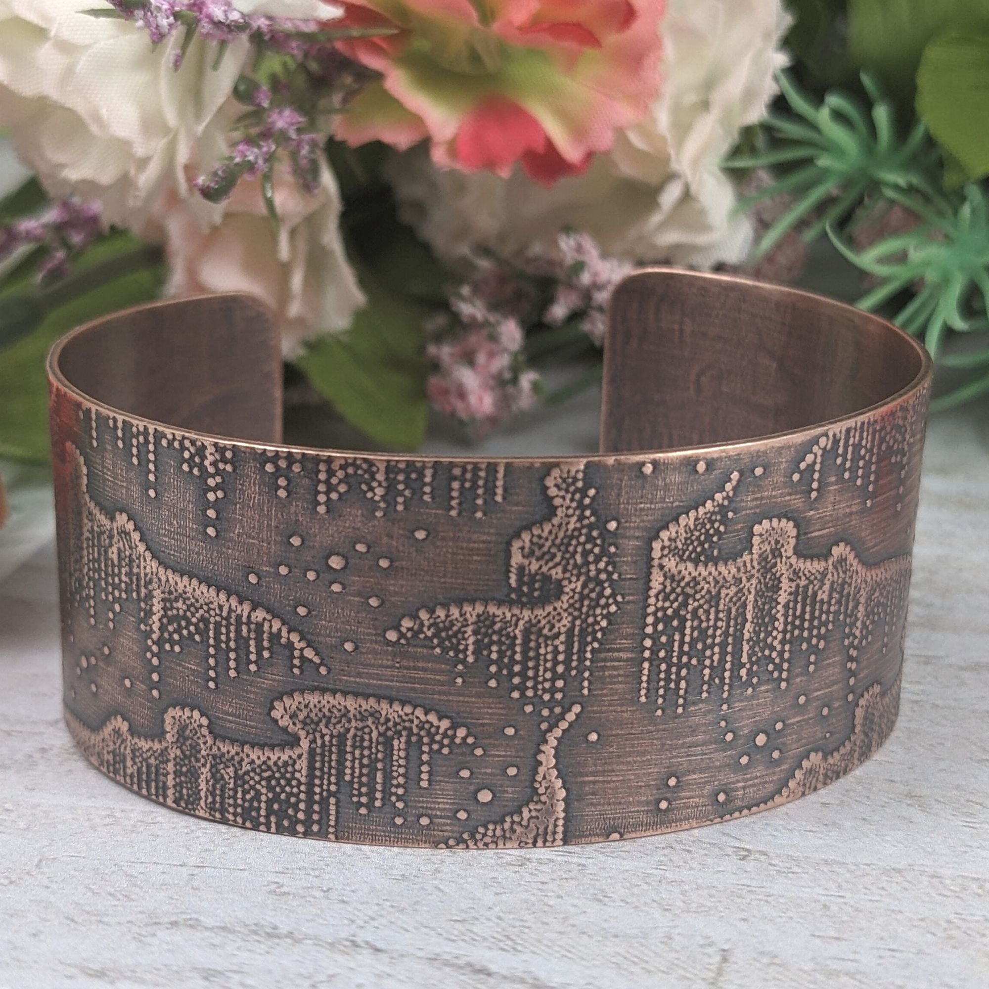 Aurora Borealis Copper Cuff Bracelet – Hennessey Jewelry
