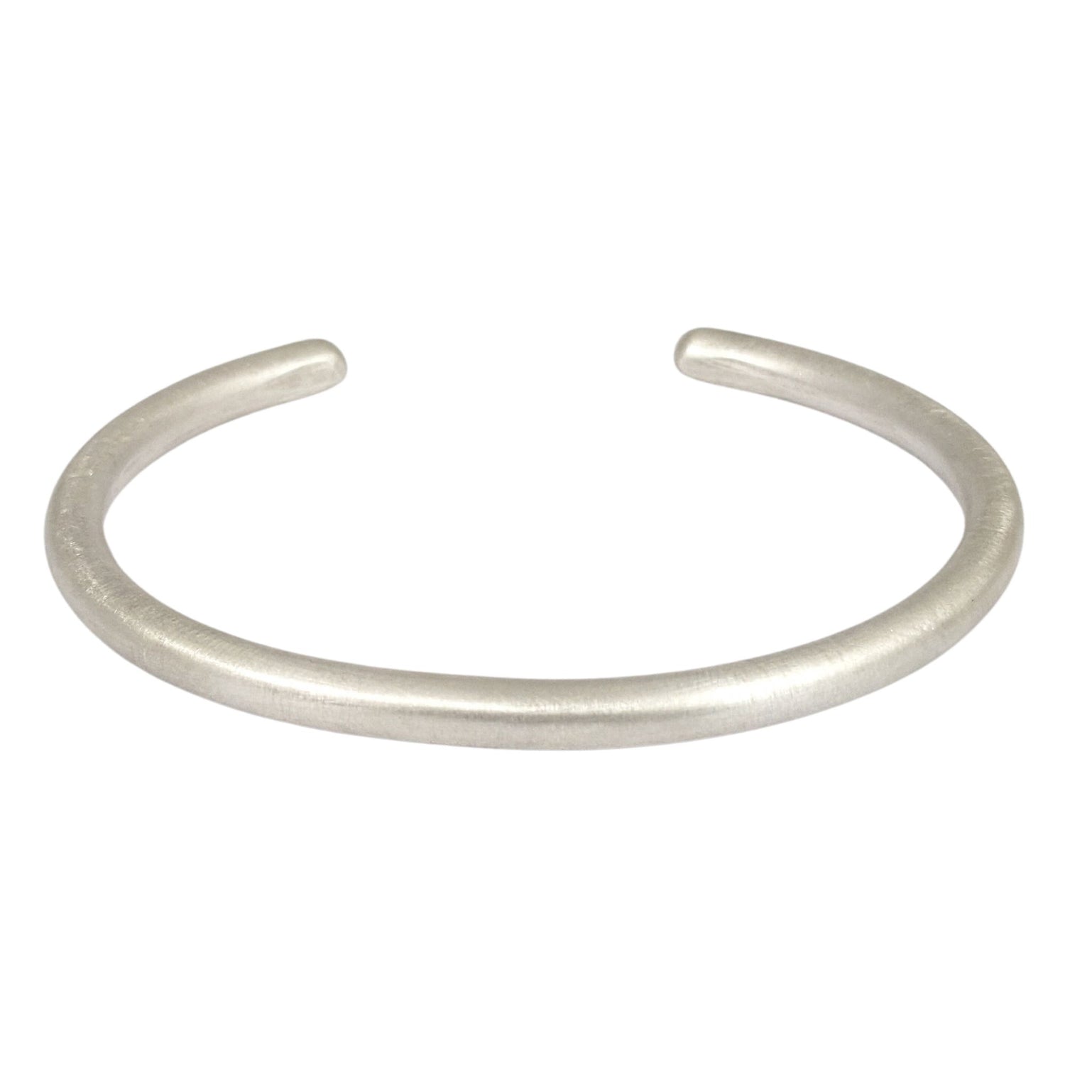 Heavy round sterling silver wire cuff bracelet.  For men or large wrist.
