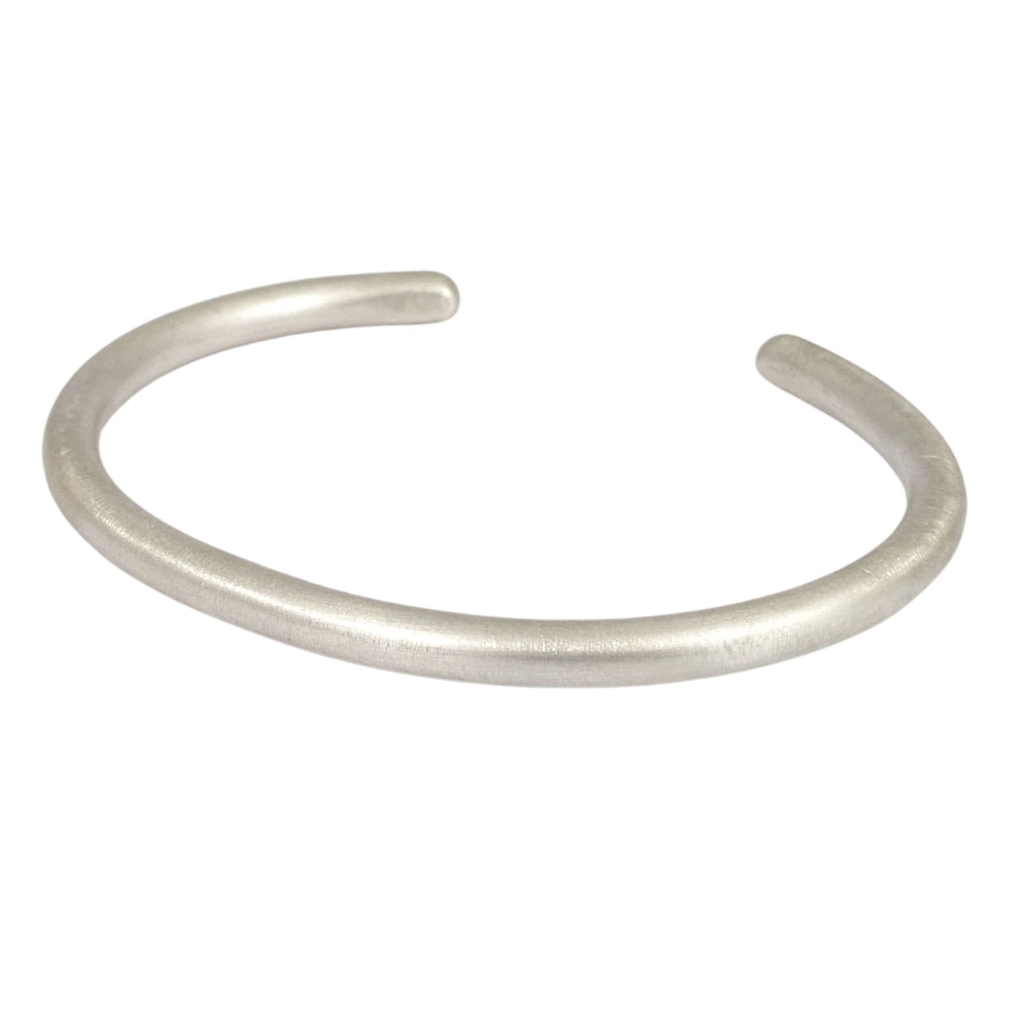 Heavy round sterling silver wire cuff bracelet.  For men or large wrist.