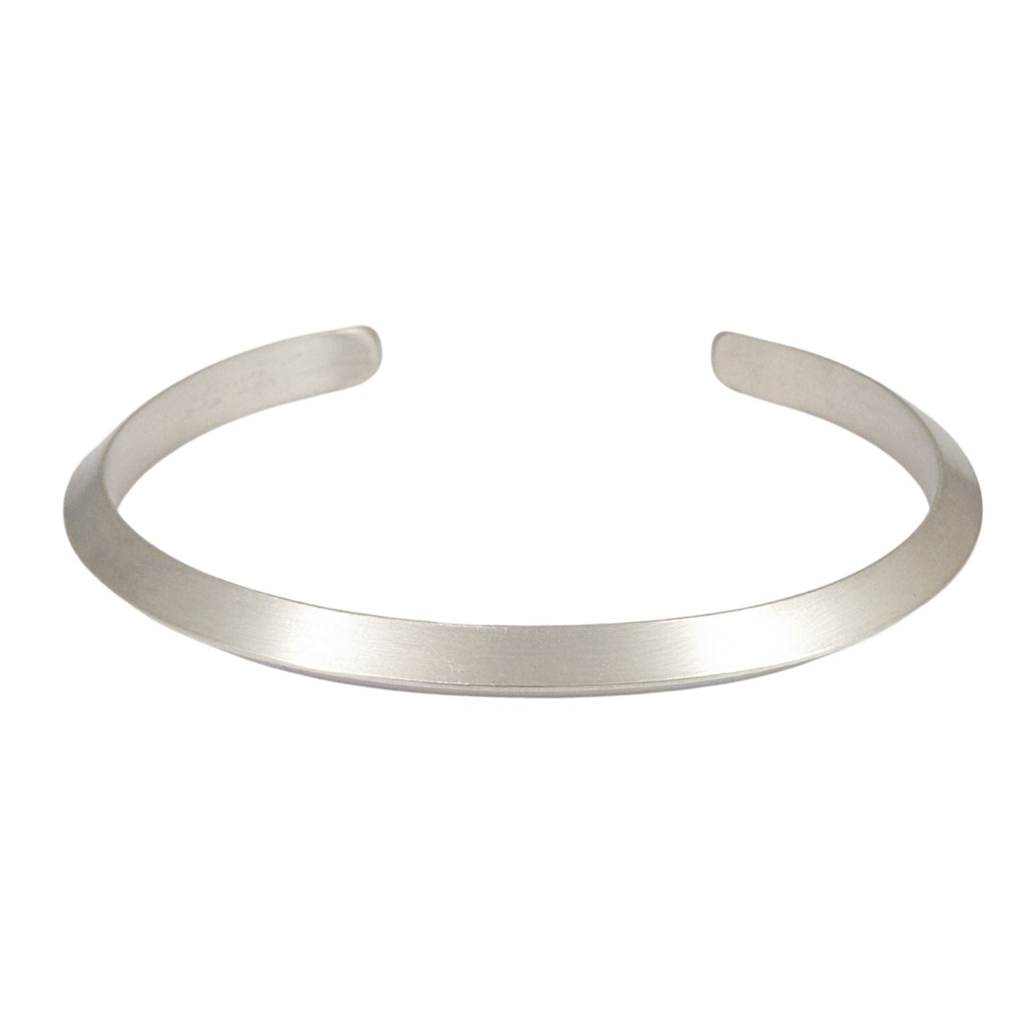 Mens sterling silver cuff bracelet made with heavy triangle shaped wire