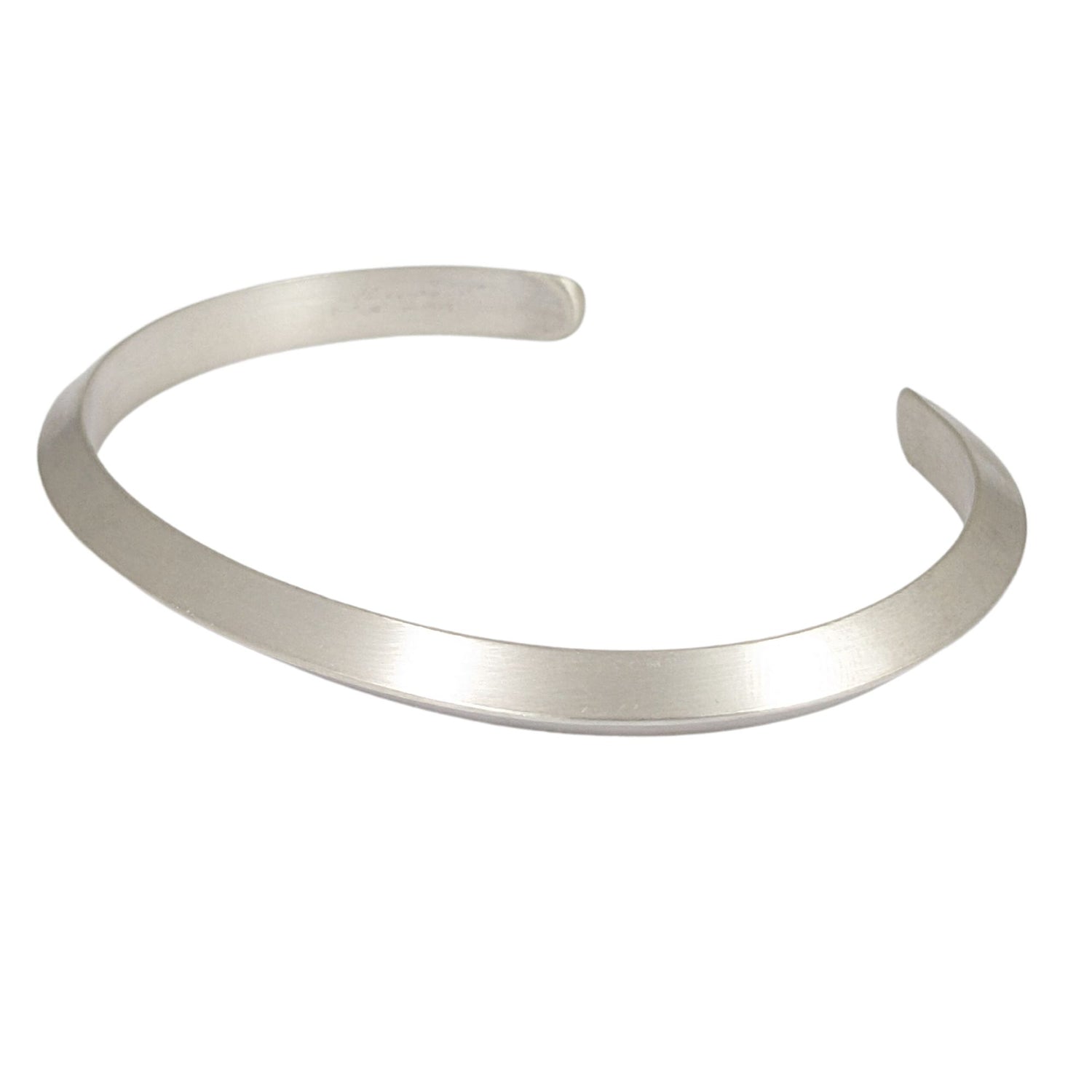 Mens sterling silver cuff bracelet made with heavy triangle shaped wire