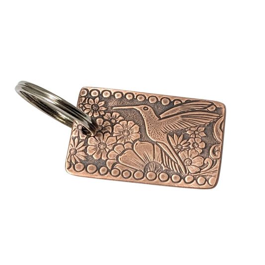 Hummingbird Copper Keychain
