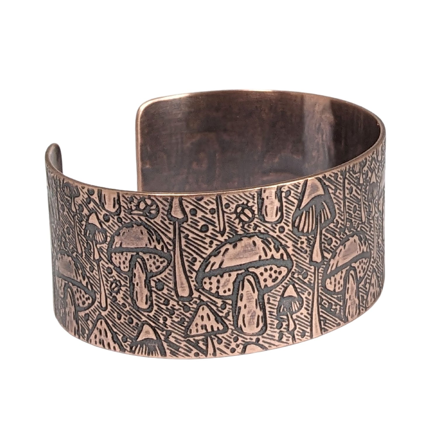 Mushrooms Copper Cuff Bracelet