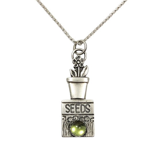 Flower Seed Sterling Silver Pendant