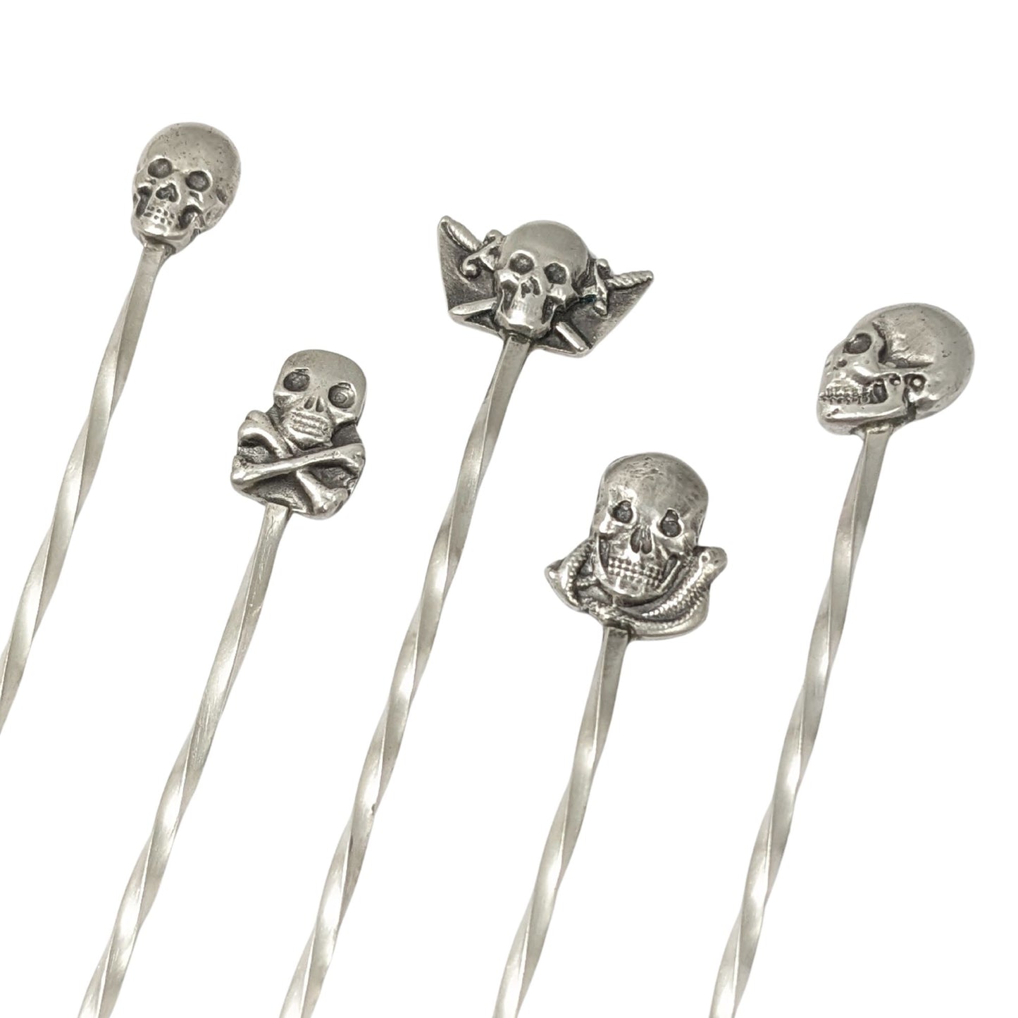 Skulls Sterling Silver Cocktail Picks