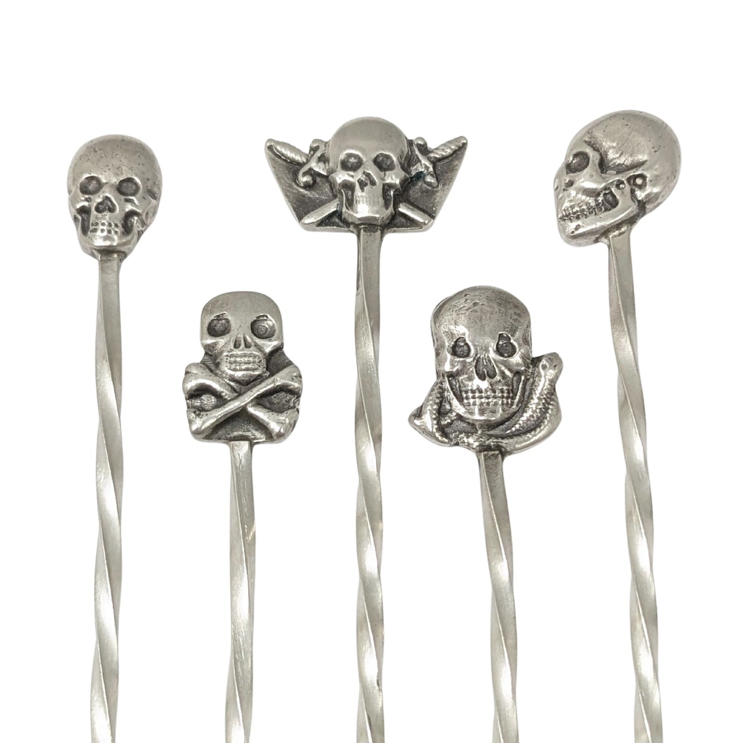 Skulls Sterling Silver Cocktail Picks