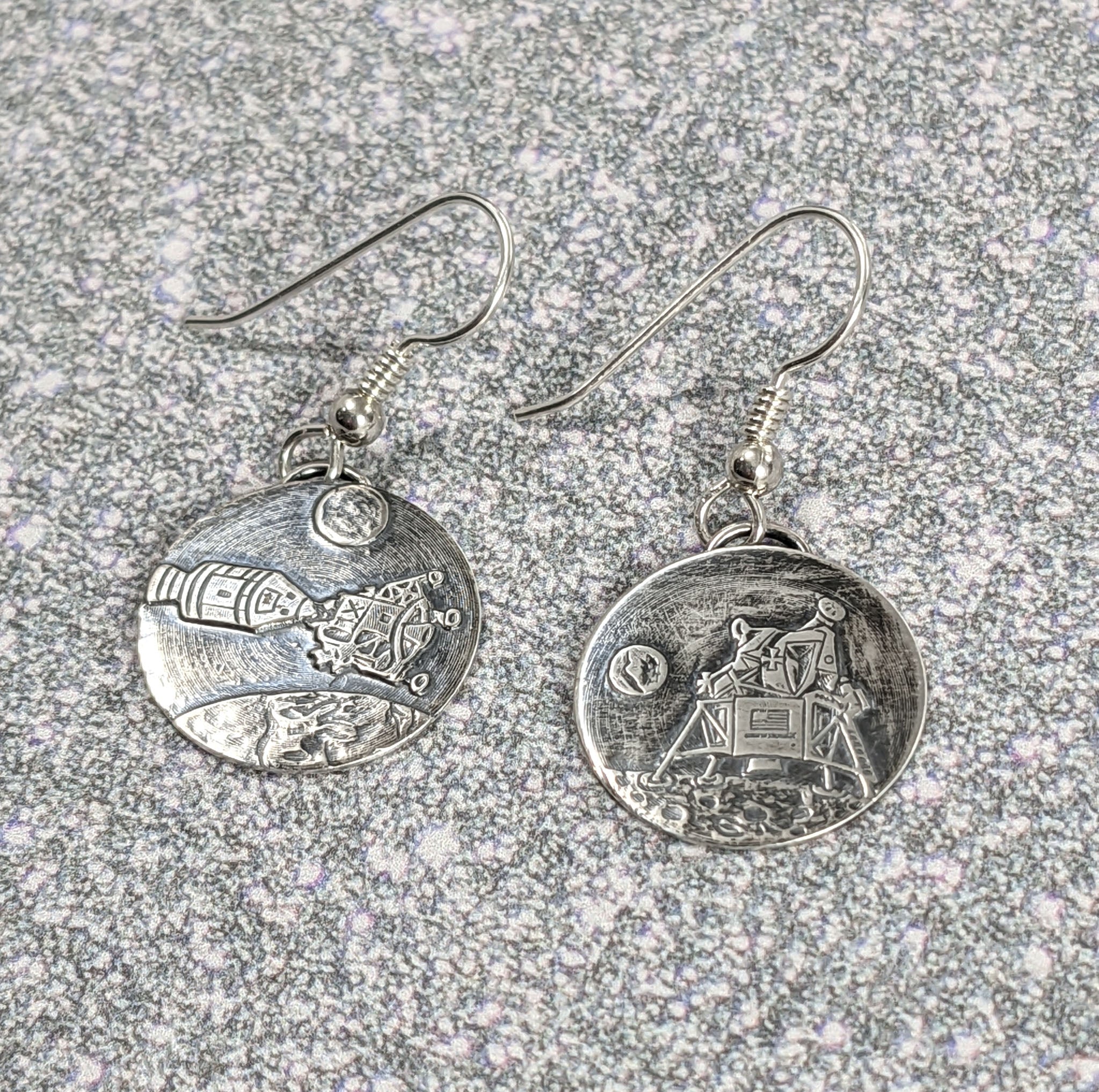 Apollo 11 Moon Landing Sterling Silver Pendant and Earrings – Hennessey ...