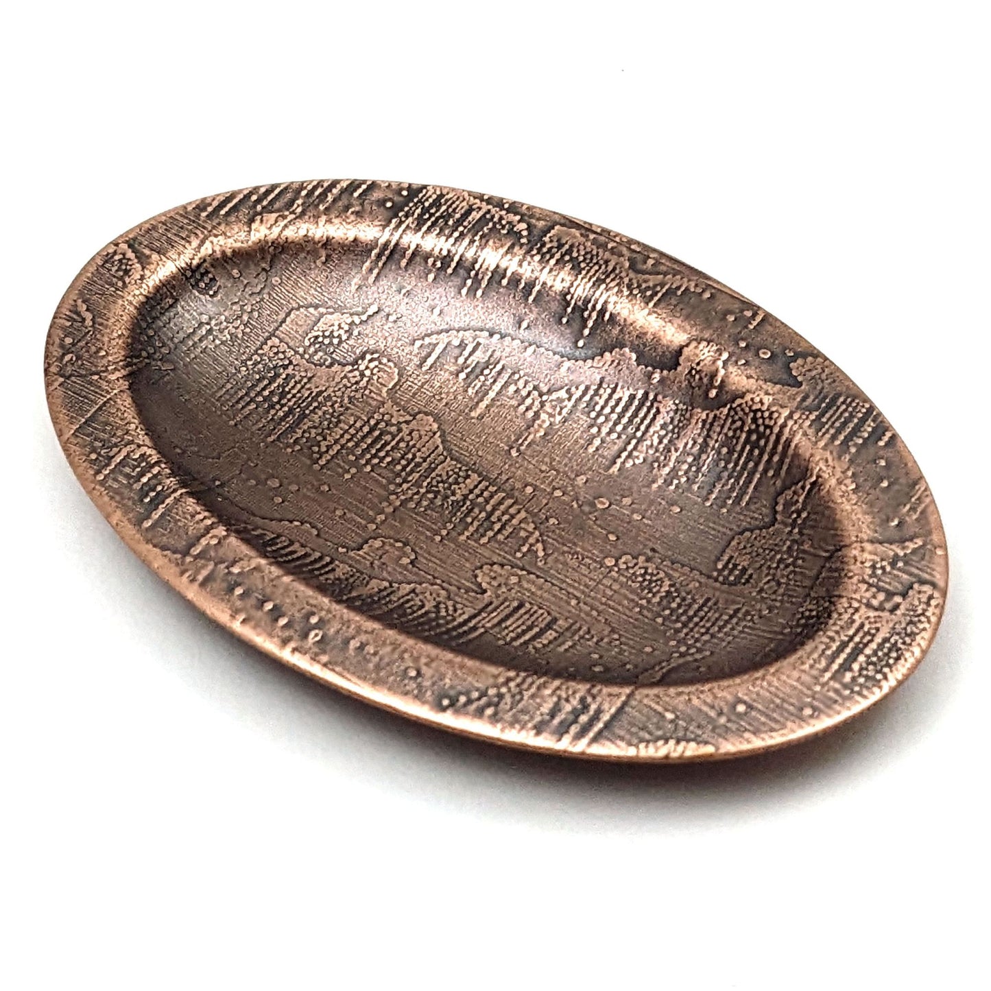 Aurora Borealis Copper Oval Ring Dish