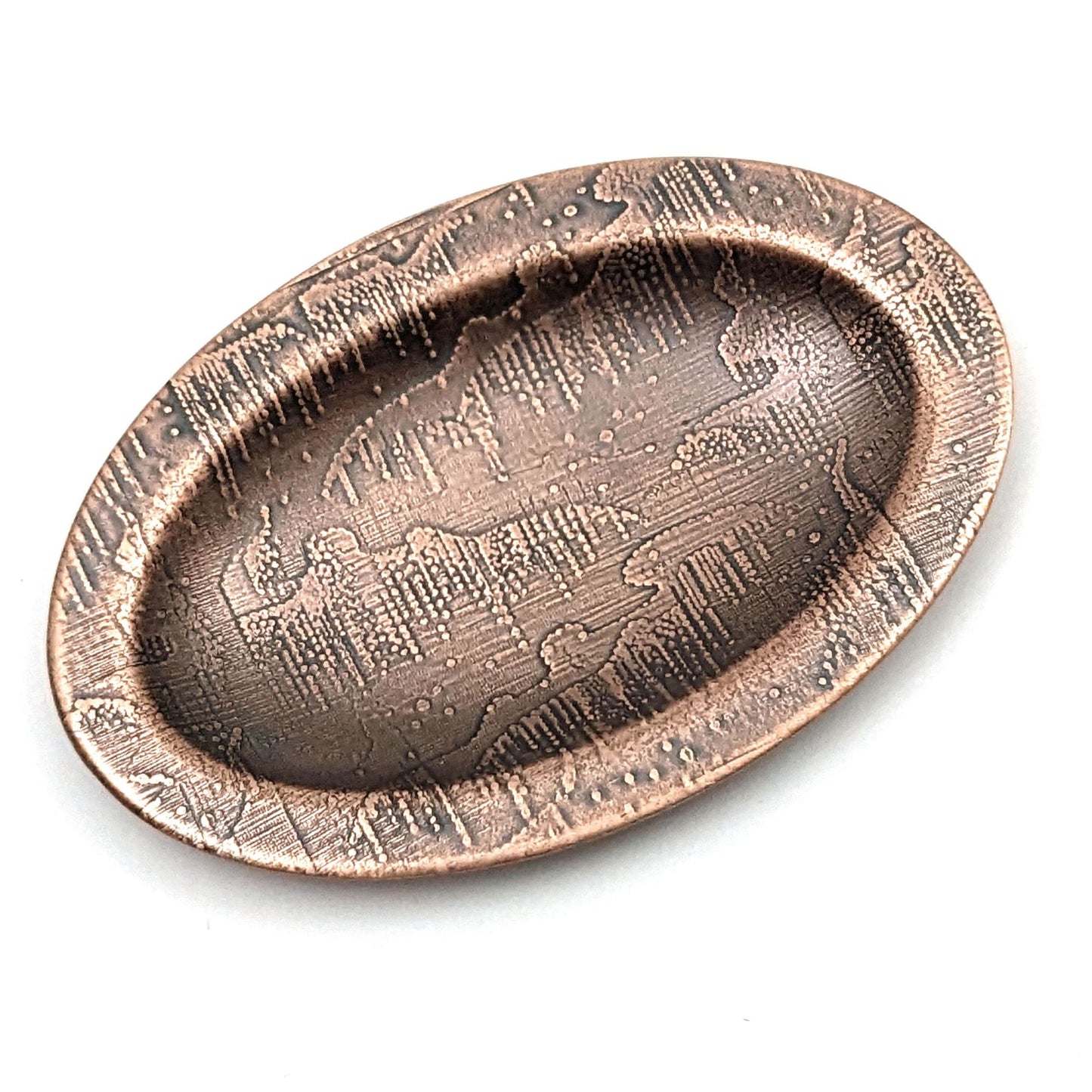 Aurora Borealis Copper Oval Ring Dish