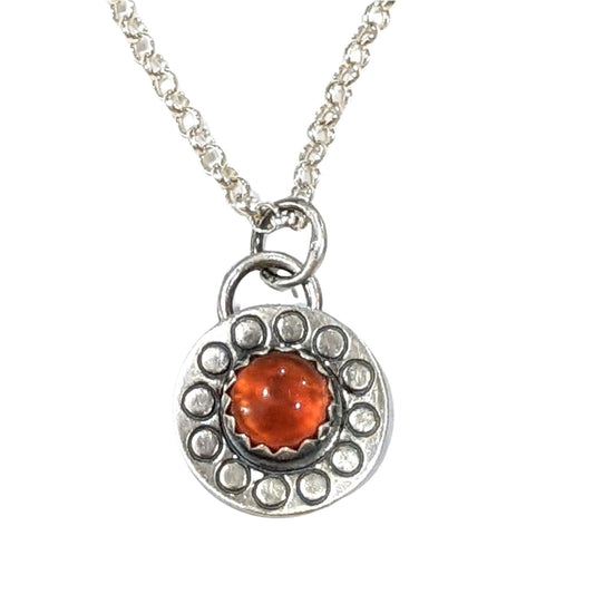 Circles Flower Orange Carnelian Pendant