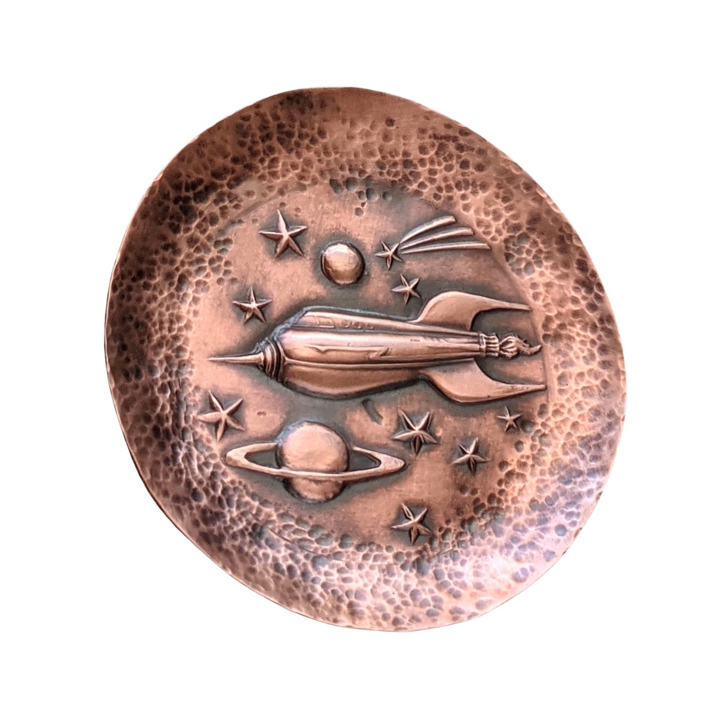 Rocket Ship Copper Ring Dish