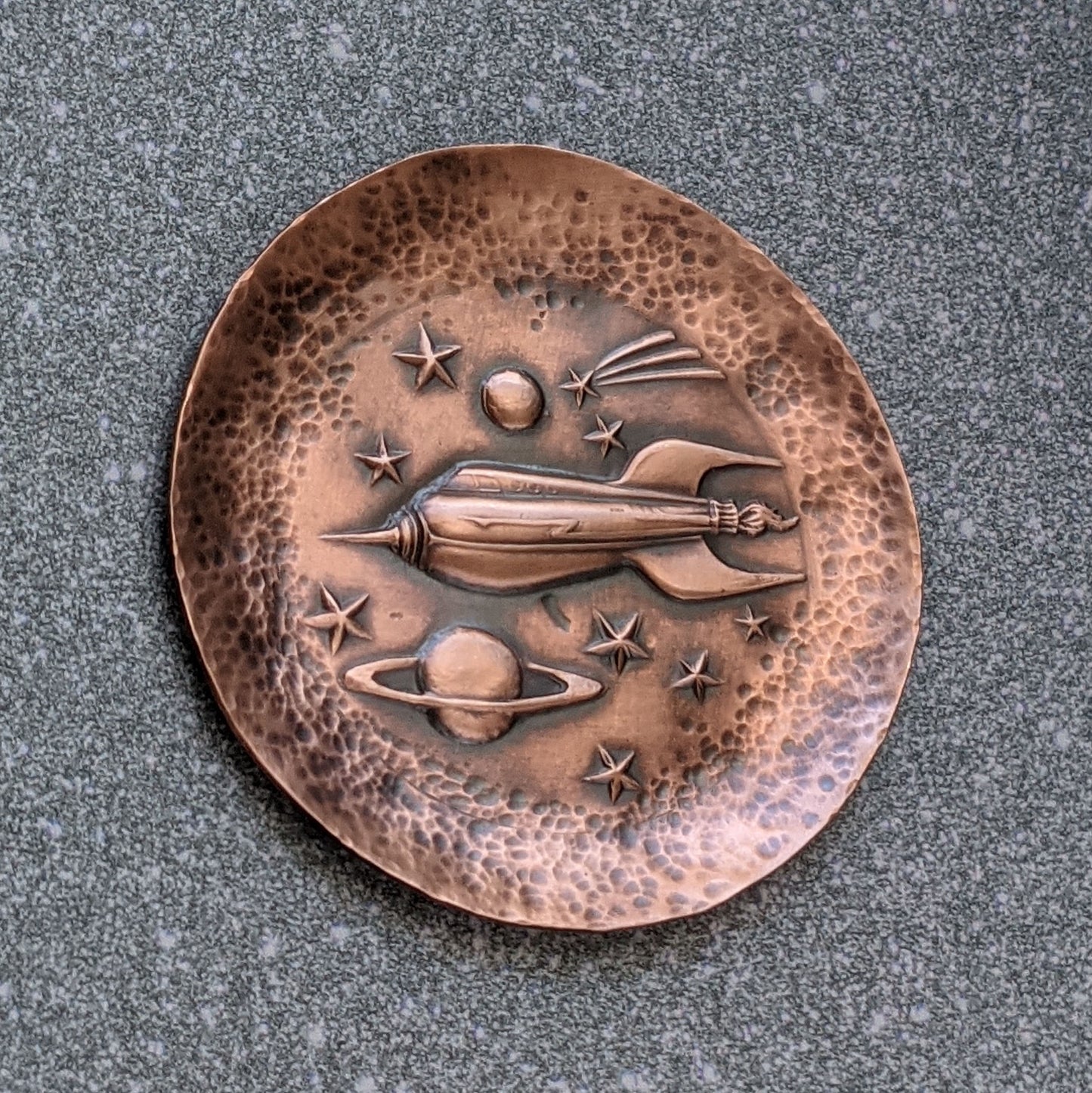 Rocket Ship Copper Ring Dish