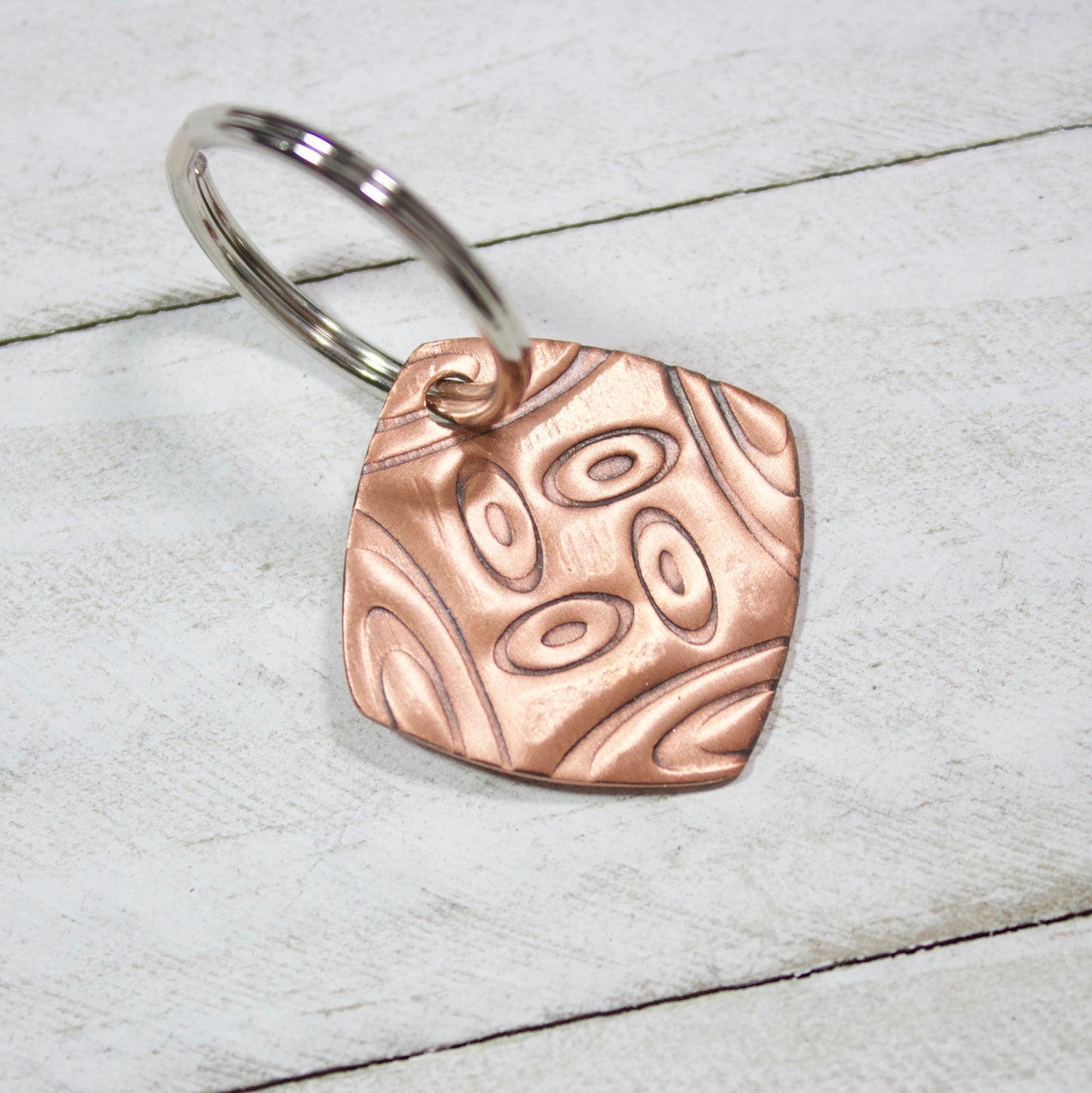 Ovals Pattern Copper Keychain