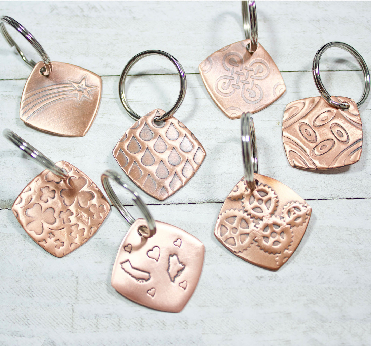 Mountain Sky at Night Copper Keychain Key