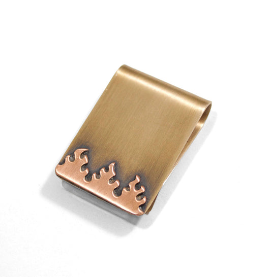 Flames Money Clip in Bronze and Copper
