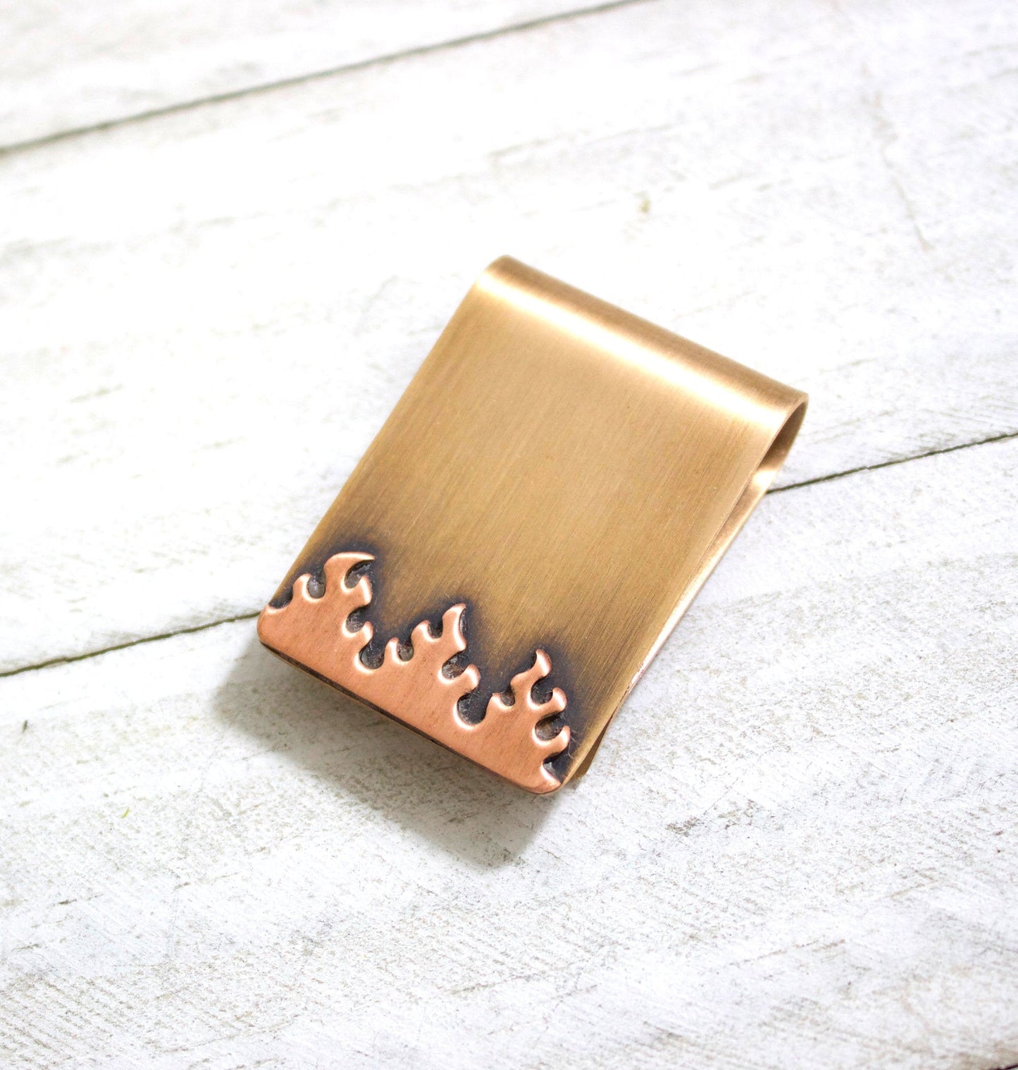 Flames Money Clip in Bronze and Copper