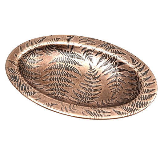 Forest Fern Copper Oval Ring Dish