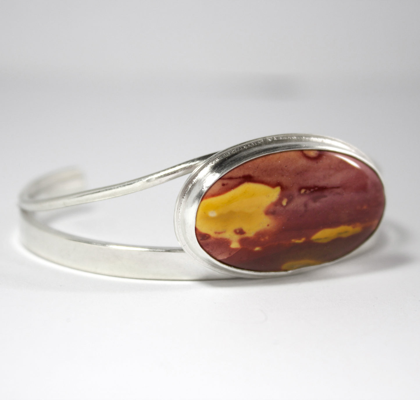 Mookaite Split Wire Sterling Silver Cuff Bracelet