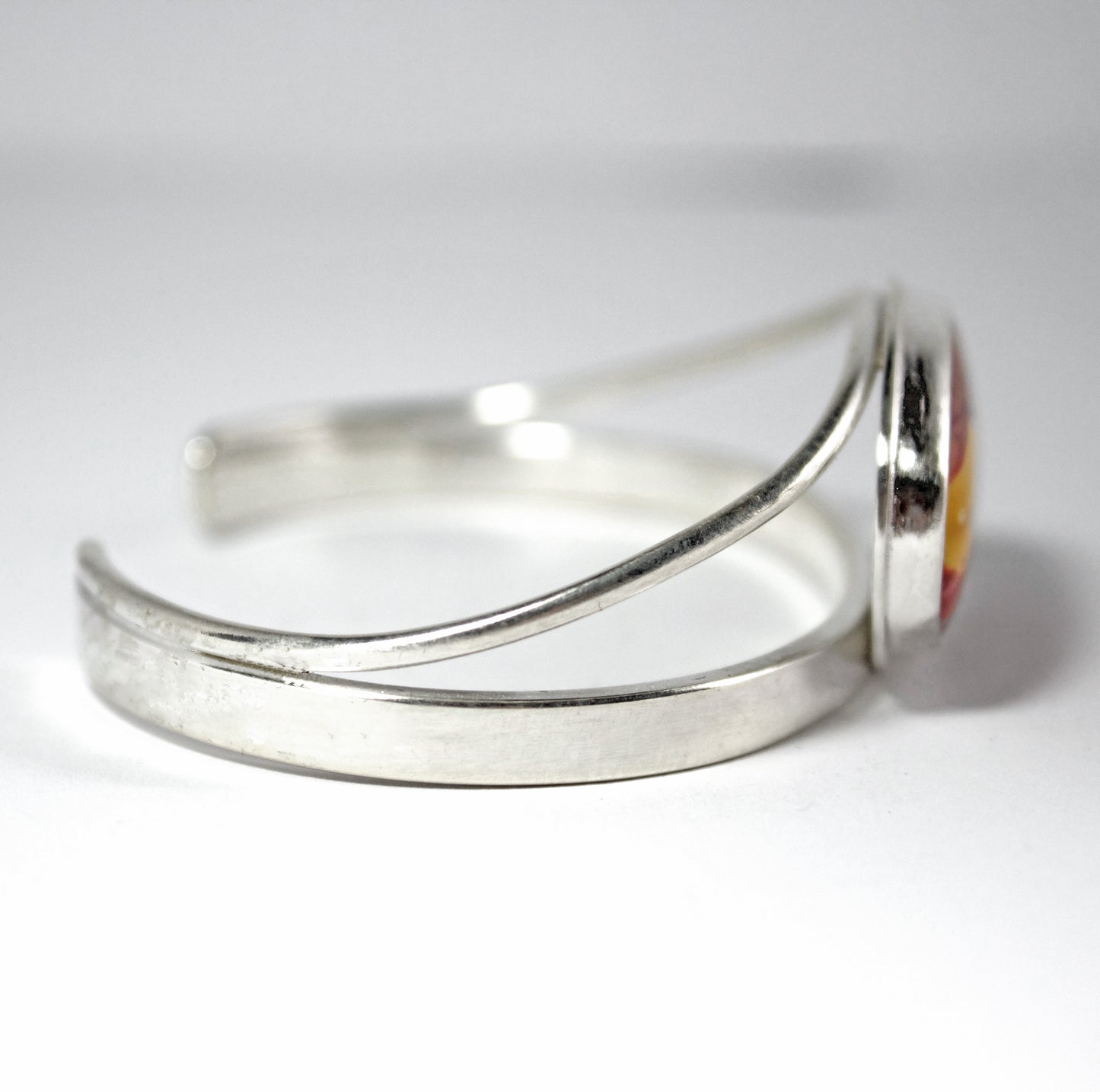 Mookaite Split Wire Sterling Silver Cuff Bracelet