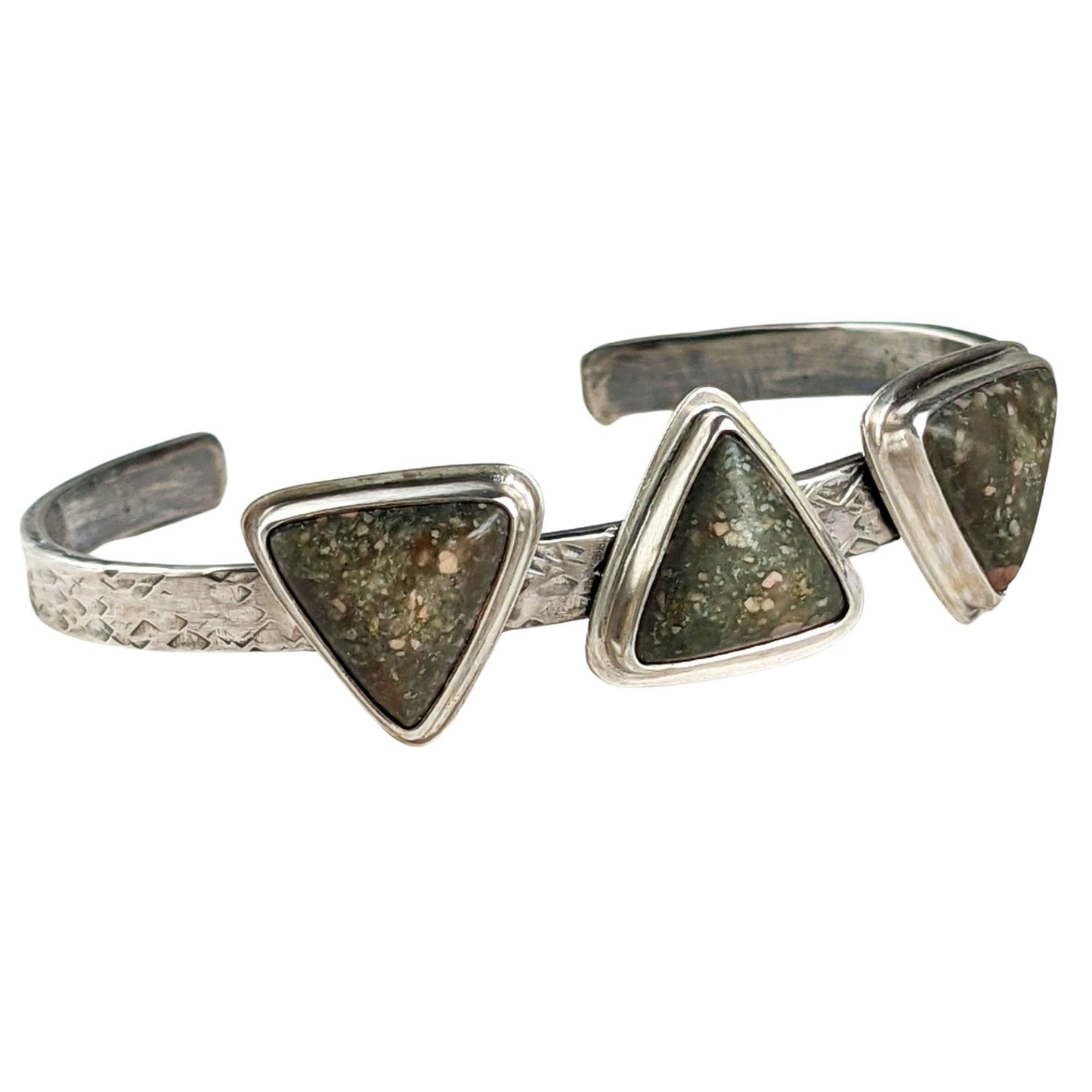 Damele Turquoise Triangles Sterling Silver Cuff Bracelet