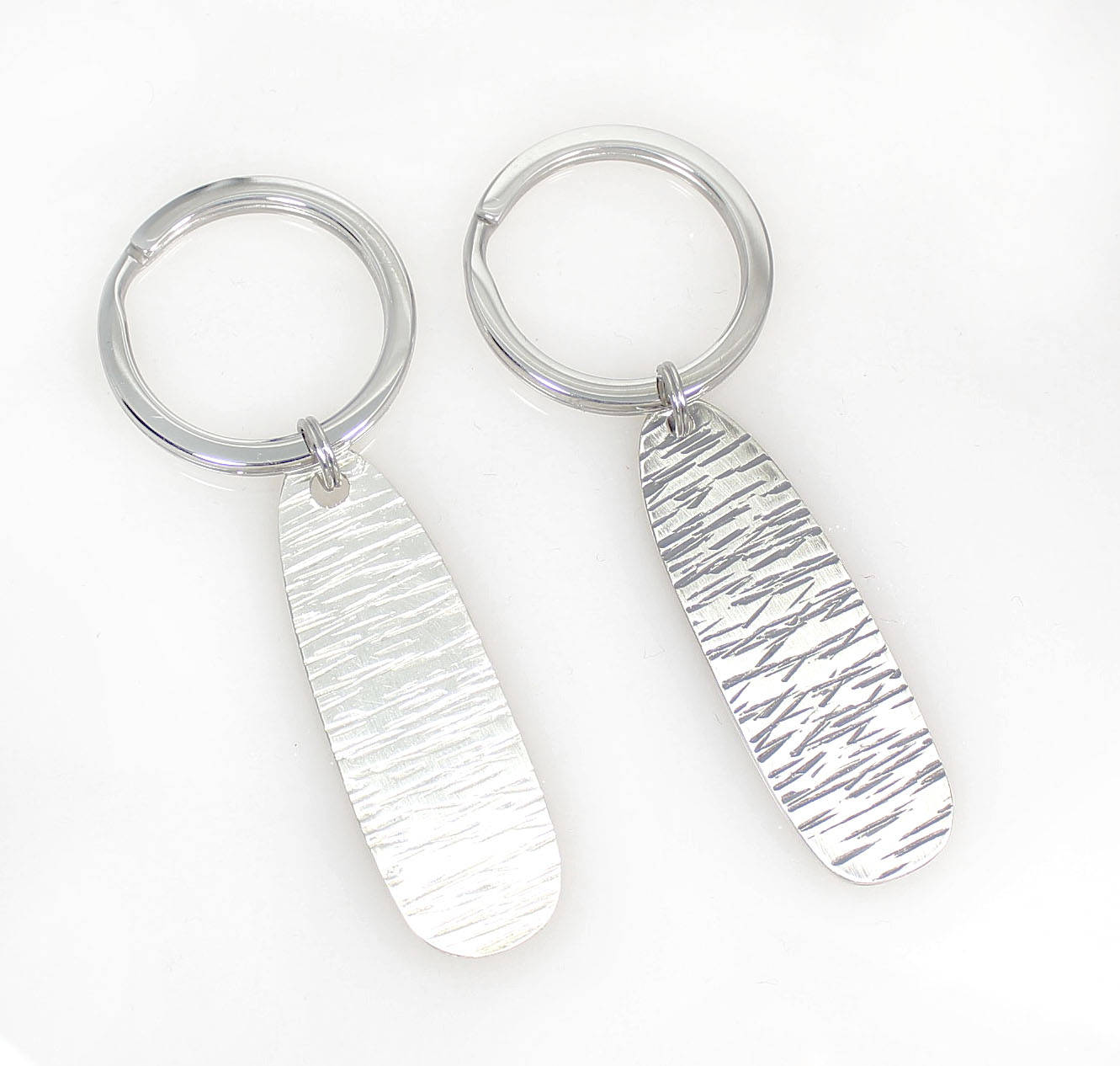 line pattern sterling silver keychain