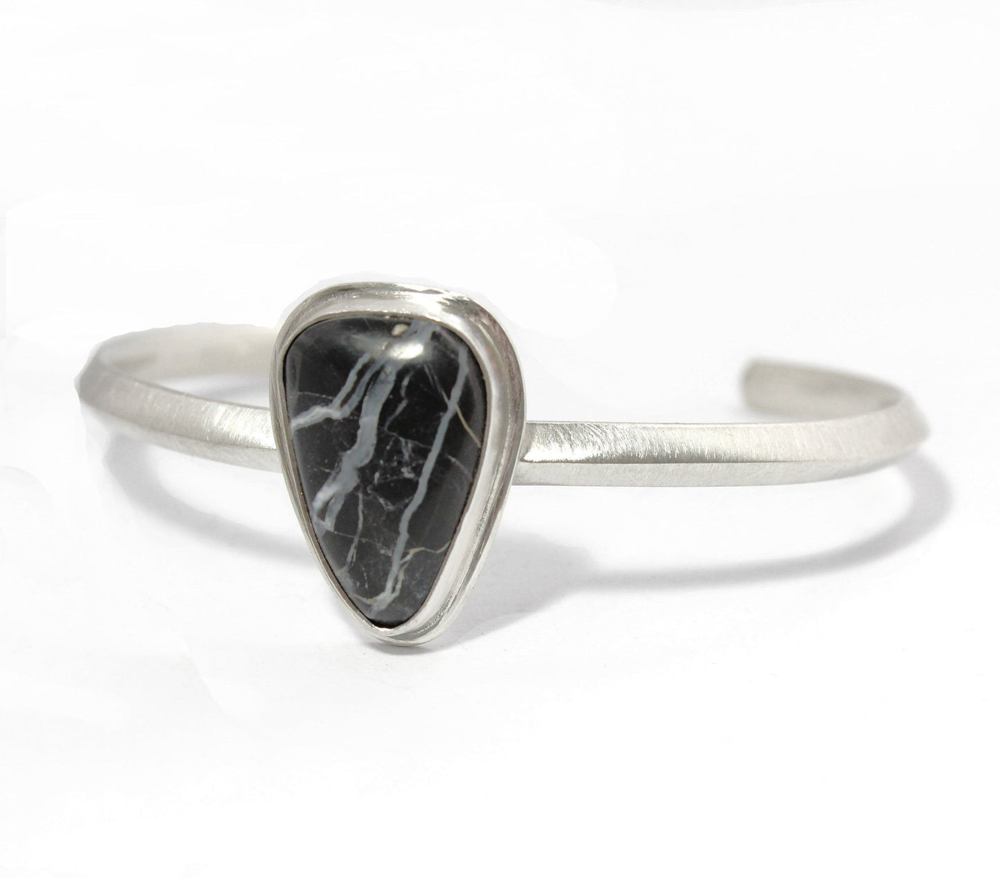 White Buffalo Triangle Sterling Silver Cuff Bracelet