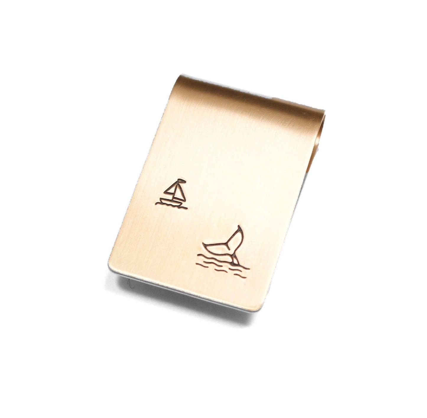 Whale Watching Money Clip Bronze Sterling Silver Personalized