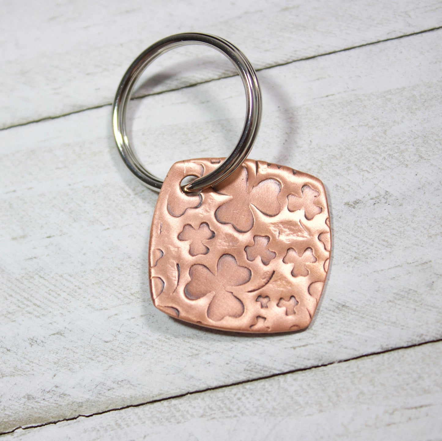 Shamrock Copper Keychain