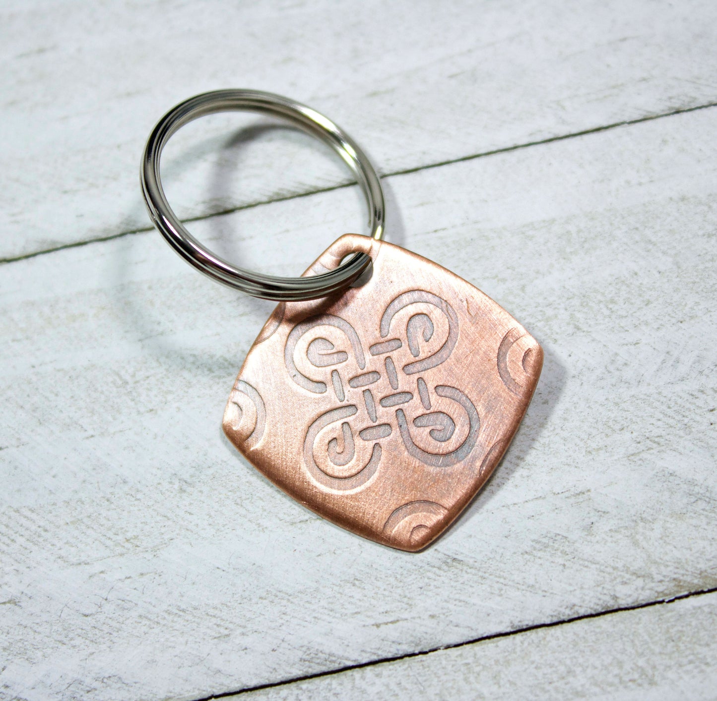 celtic knot copper keychain handmade