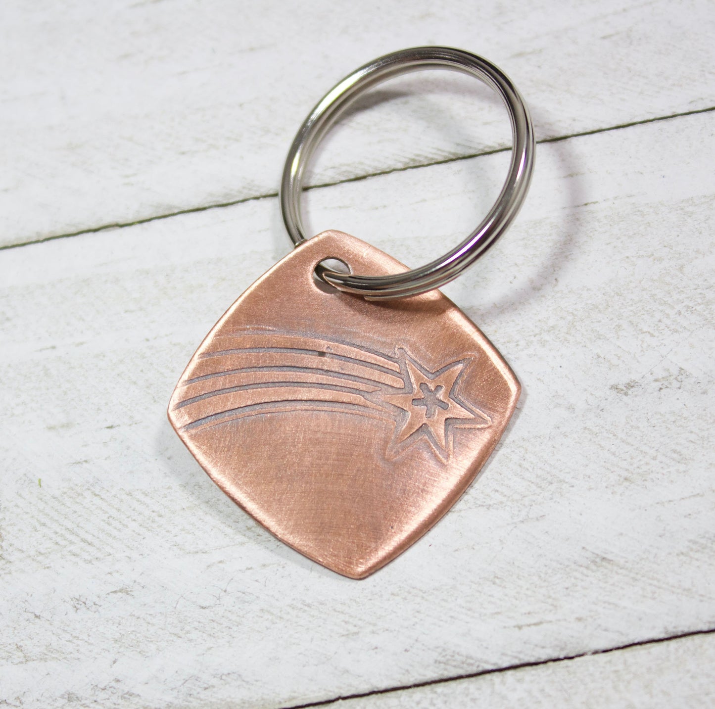 Shooting Star Copper Keychain Key