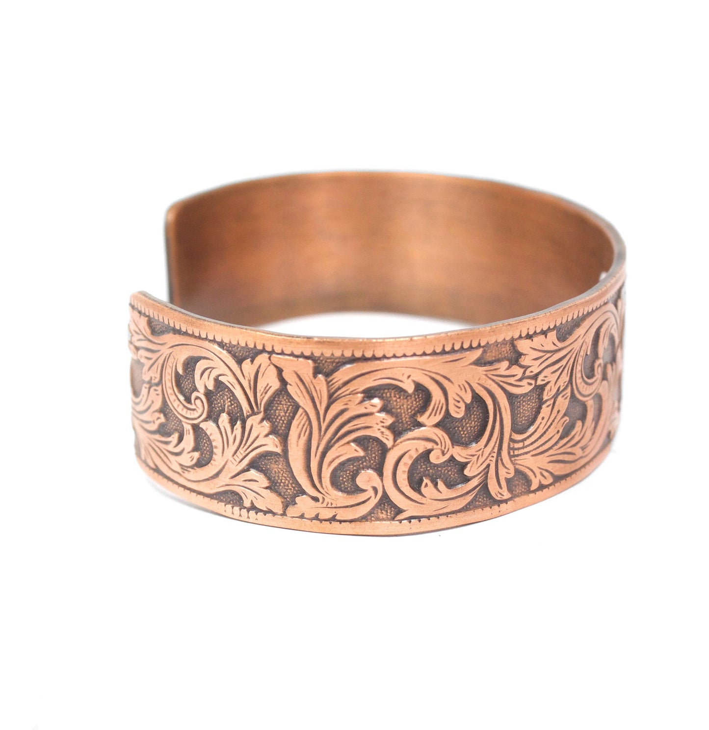 Flourish Pattern Copper Cuff Bracelet