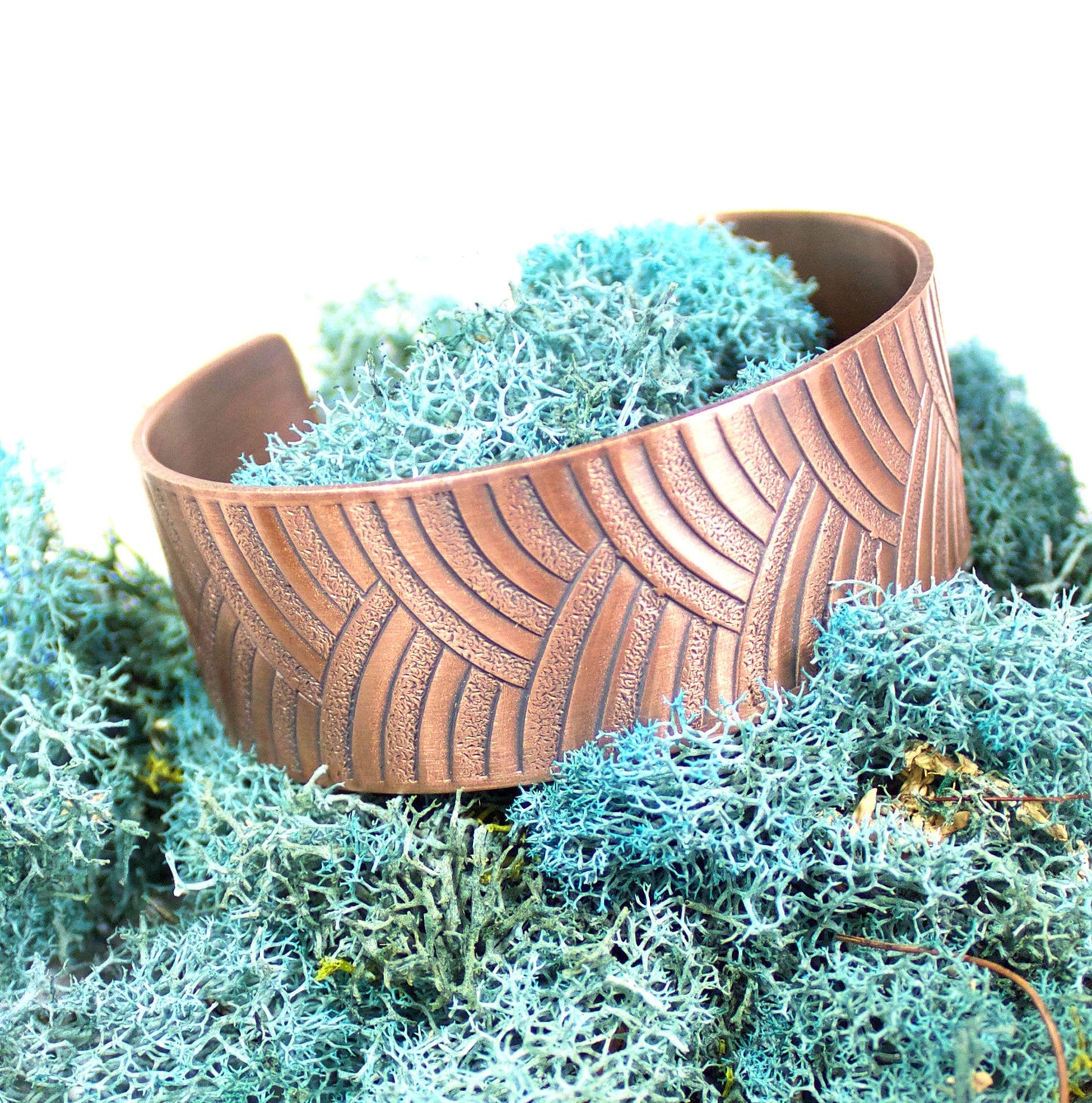 art deco arches copper cuff bracelet