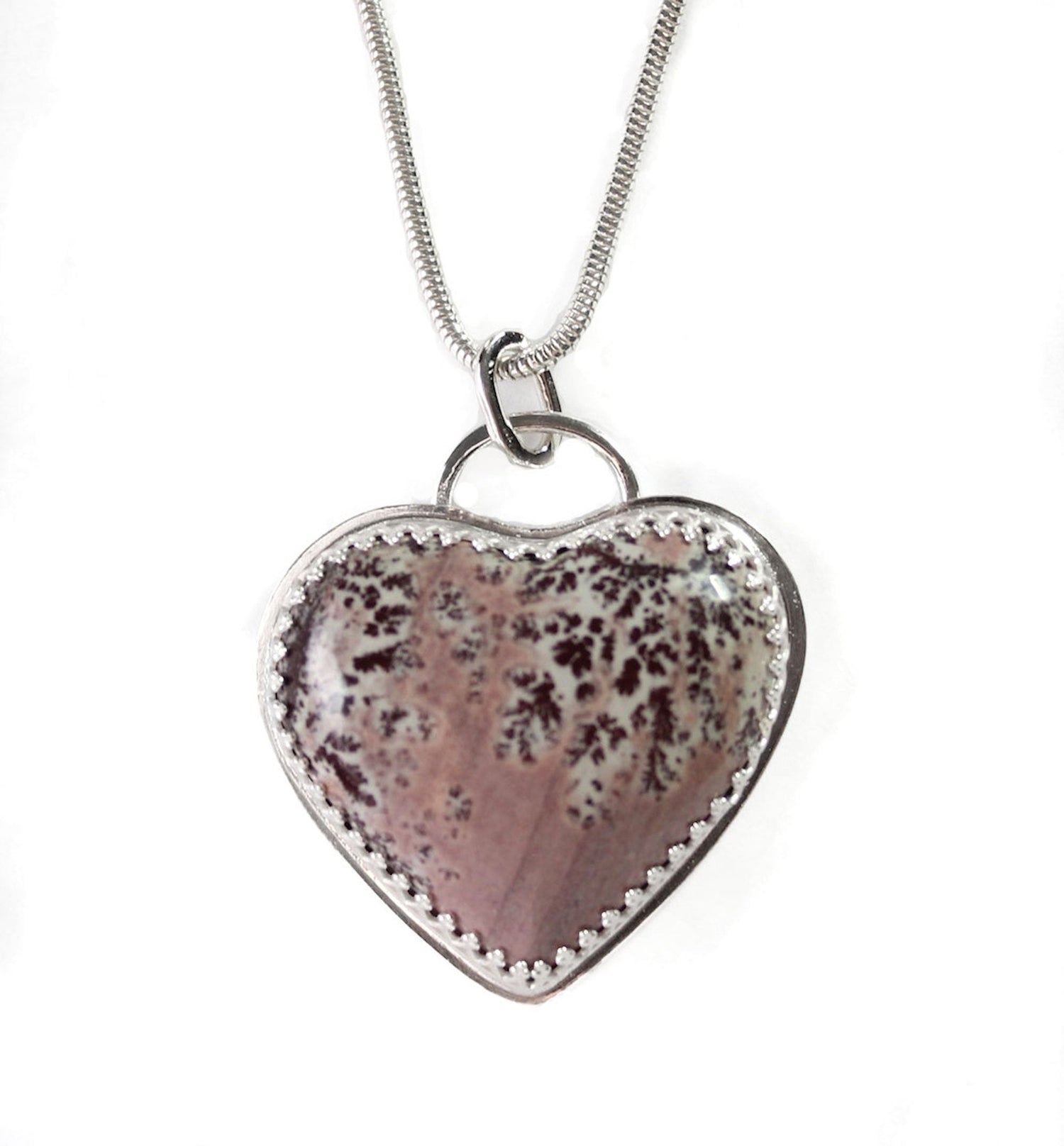 Pink Heart Sterling Silver Pendant