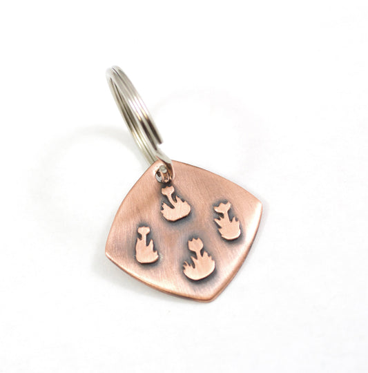 copper flowers keychain
