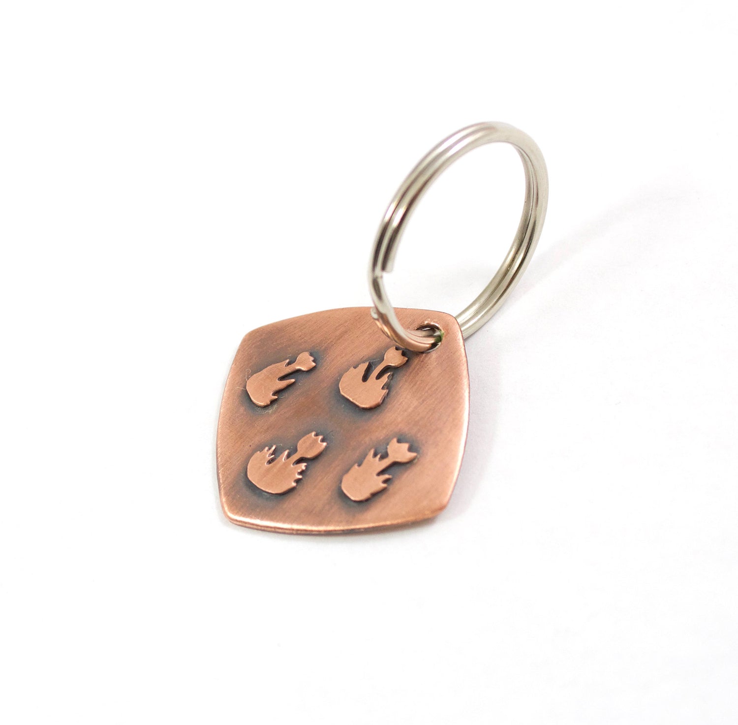 copper flowers keychain