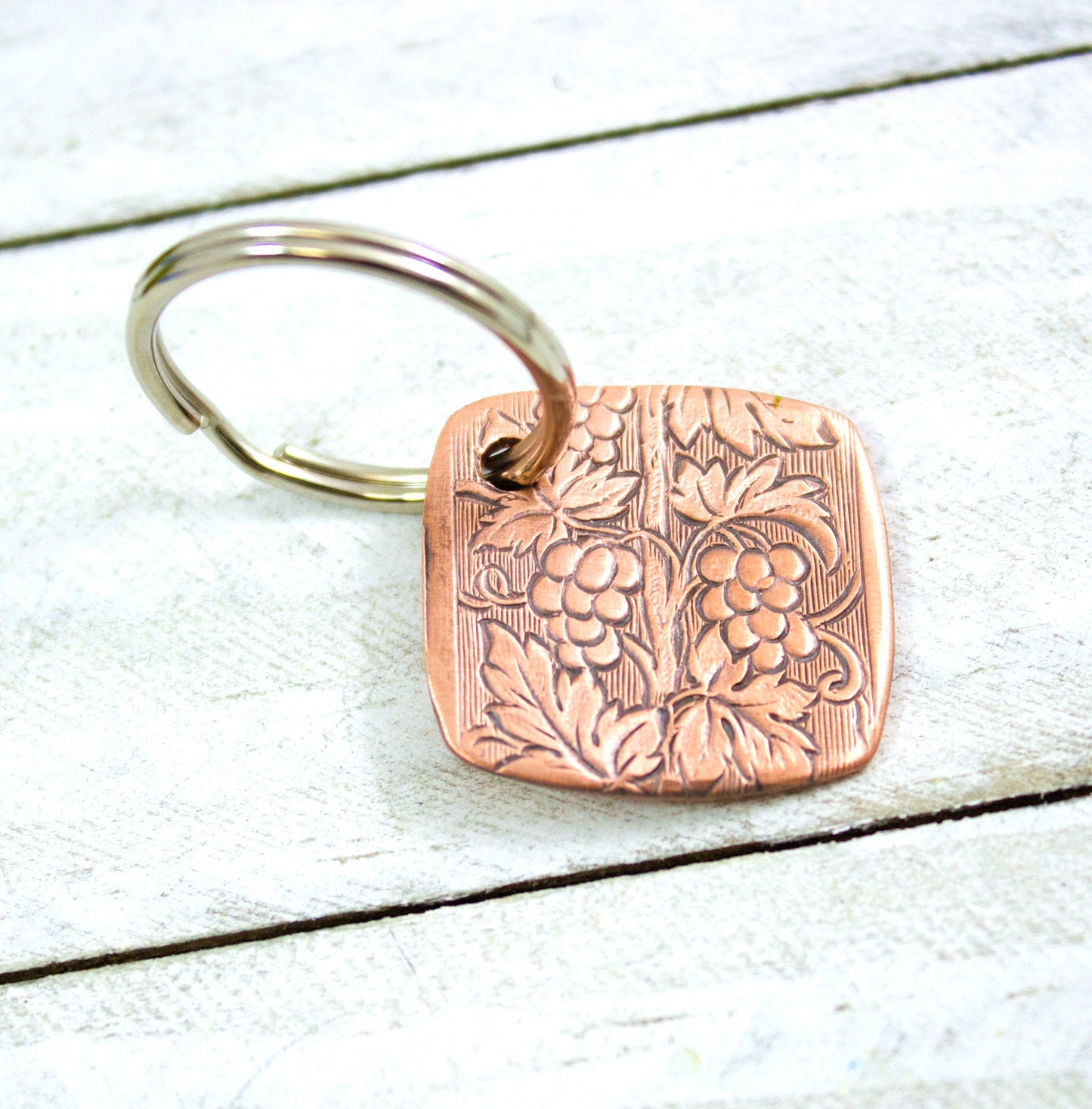 Grapevine Copper Keychain Vintage Design